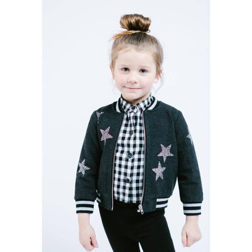 Star Rhinestone Kids Bomber Jacket - Picture 2 of 8